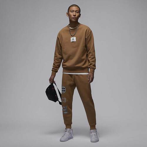 正品NIKE/耐克JORDAN男加绒保暖运动休闲收口针织长裤FN4620-010 - 图1