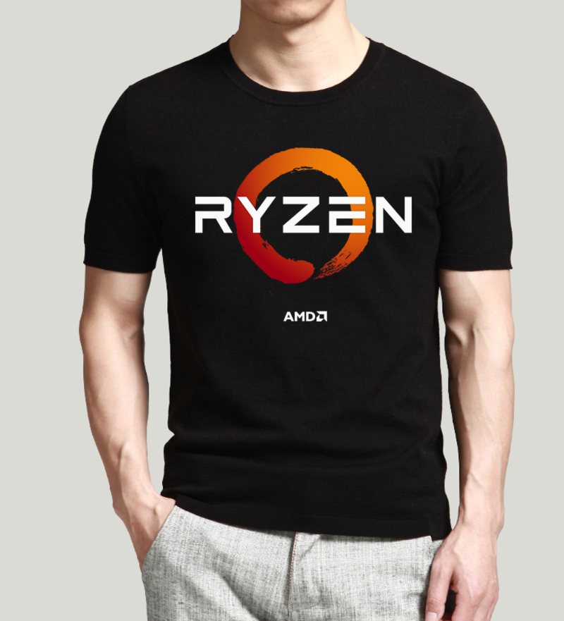 AMD RYZEN锐龙线程撕裂者夏季纯棉圆领短袖T恤极客信仰上衣半袖衫 - 图2