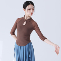 Modern dance Costume Women Ballet Retro temperament Swarm up Splicing Blouse Classical Dance Suit China Wind Ethnic Practice Service