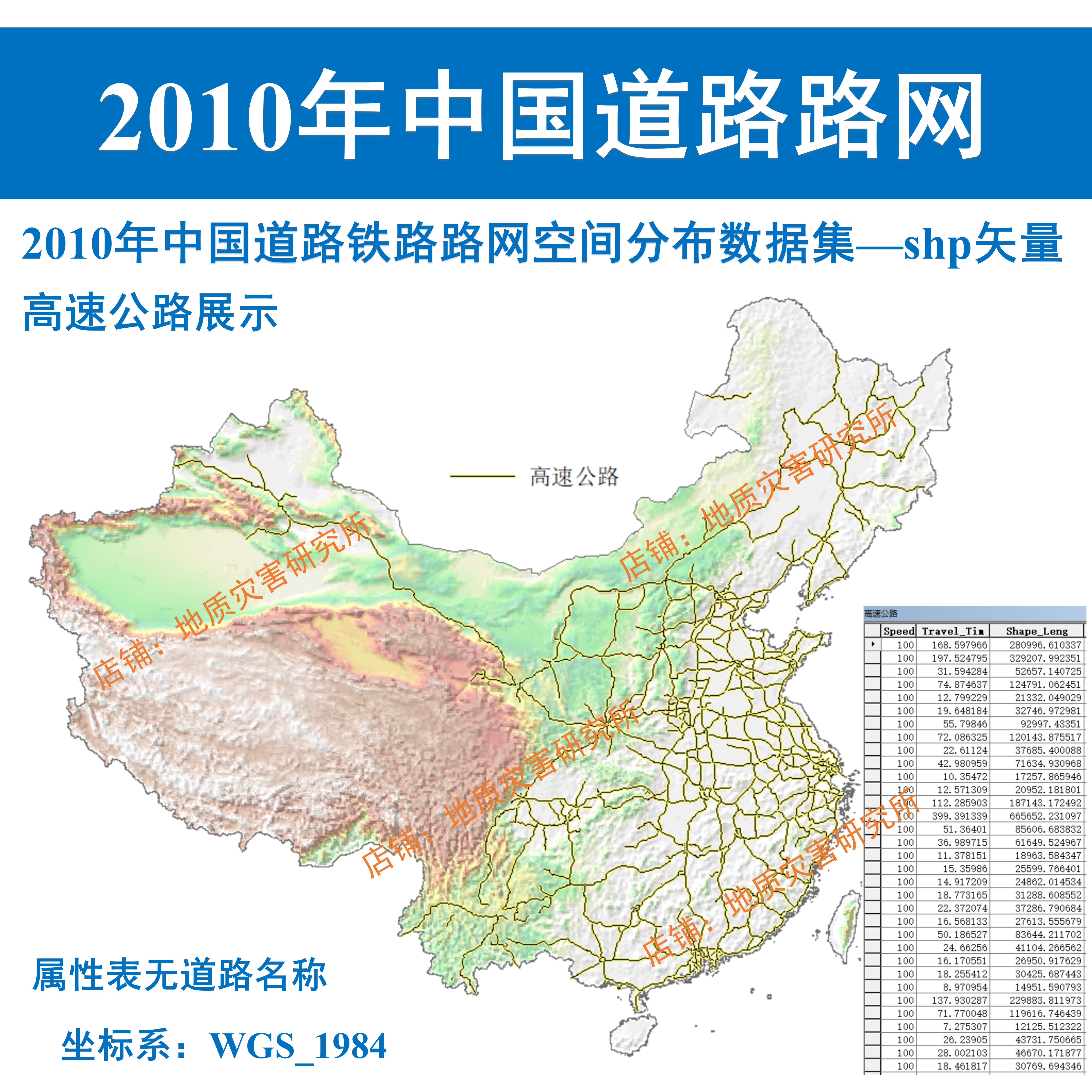 2010年历年中国全国道路路网shp矢量数据GIS铁路高速国道省道 - 图1