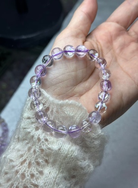 上新厂家直销一手货源！阿富汗天然水晶彩色紫锂辉手链超性价比！