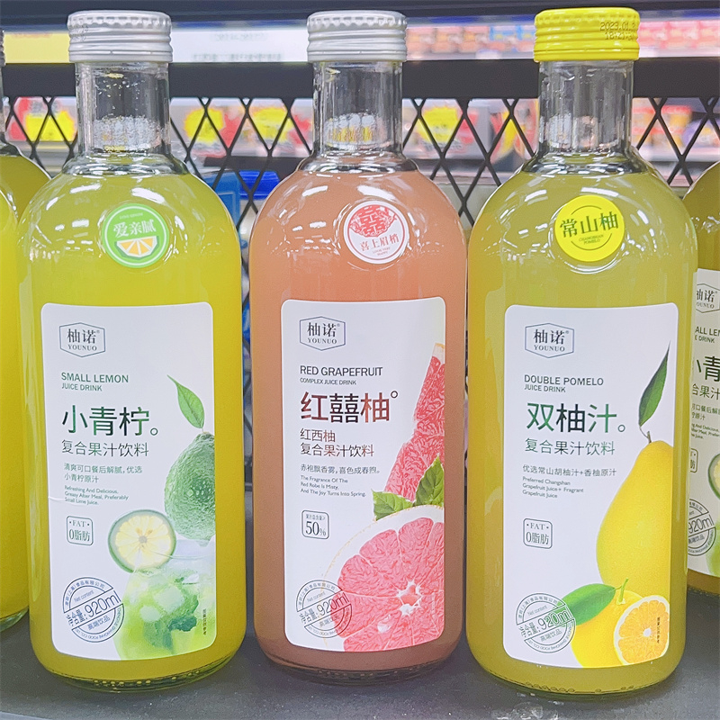 柚诺小青柠汁饮品920ml*6瓶整箱双柚汁红西柚复合果汁饮料包邮 - 图3