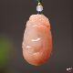 Xinjiang Golden Silk Jade Auspicious Ruyi Jade Pendant Pink Peach Blossom Stuffed Life Ruyi Necklace Jade Pendant Sweater Chain