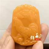 Huanglong нефритово -зодиак -куриная куриная подвеска Hetian Желтая нефрита куриная подвеска нефрита, корова, кроличья драконская змея, овца, овца, обезьяна, собачья нефритовое ожерелье