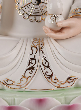 陶瓷太上老君莲花座蚂蚁福运陶瓷