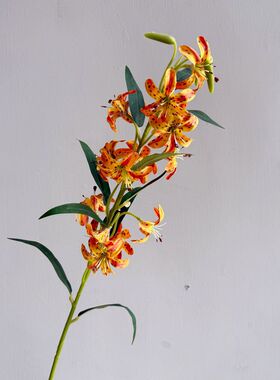 高品质宫灯百合小百合花串 仿真花假花家居装饰婚庆 摄影造景布景