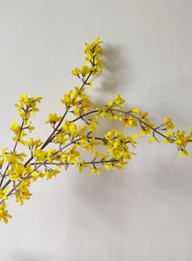 黄色迎春花寸寸金仿真迎春花新年年花装饰花材客厅家居插花迎春花