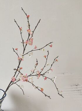 单支仿真梅花骨朵绢花干枝 客厅装饰花艺新中式禅意插花骨朵腊梅