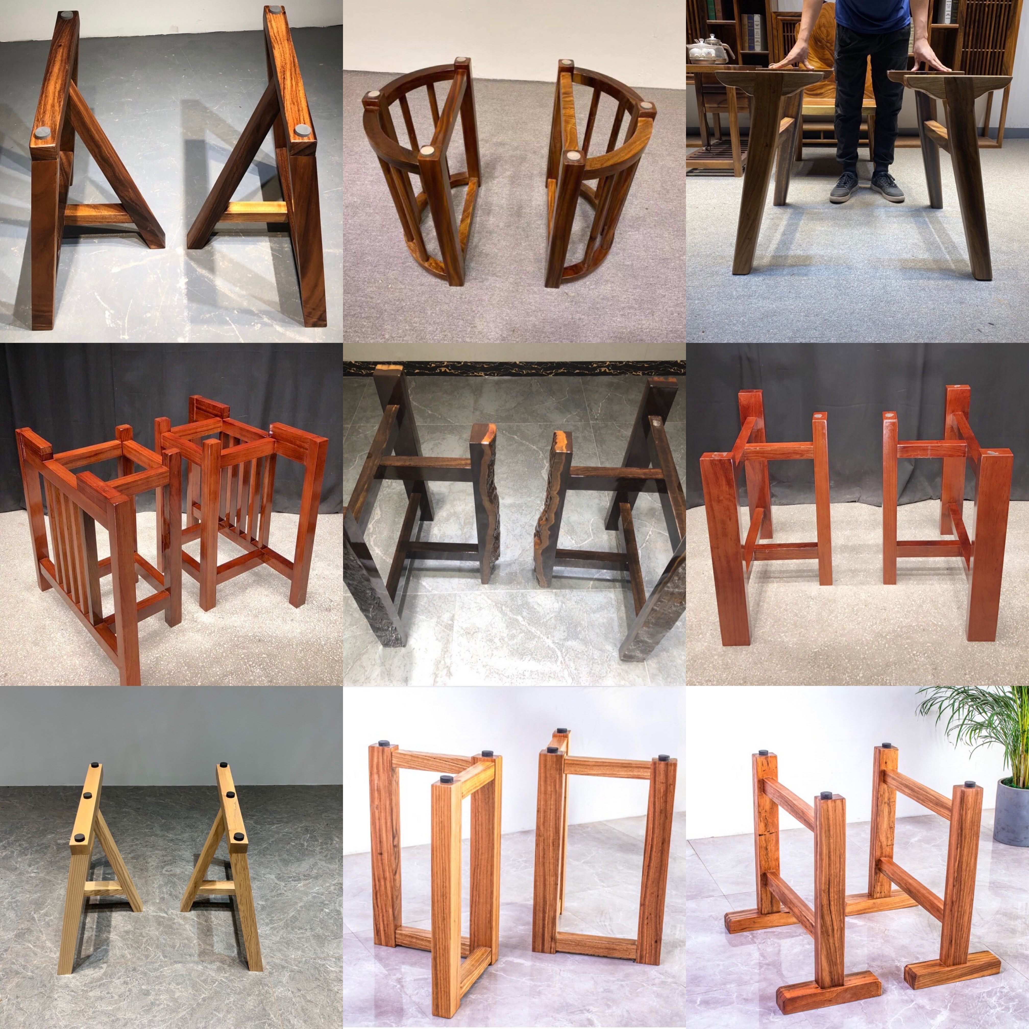 多功能支架胡桃木实木原木乌金木花梨木榫卯结构经济型新中式底座 - 图0