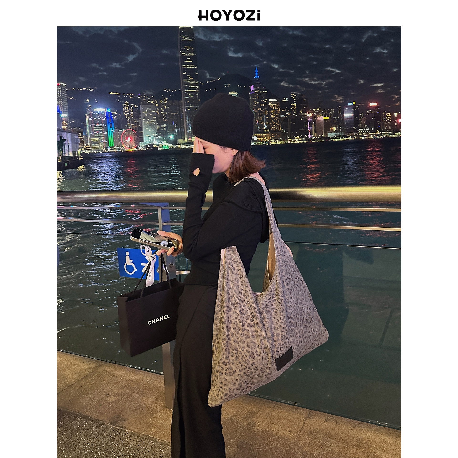 【小优家包包】HOYOZI原创灰色豹纹帆布包包女式2025新款单肩慵懒,淘宝优惠券,粉丝福利购,淘宝优惠卷