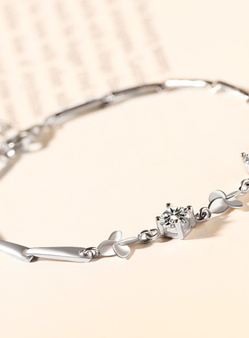 四叶草银饰时尚风韩版白色手串