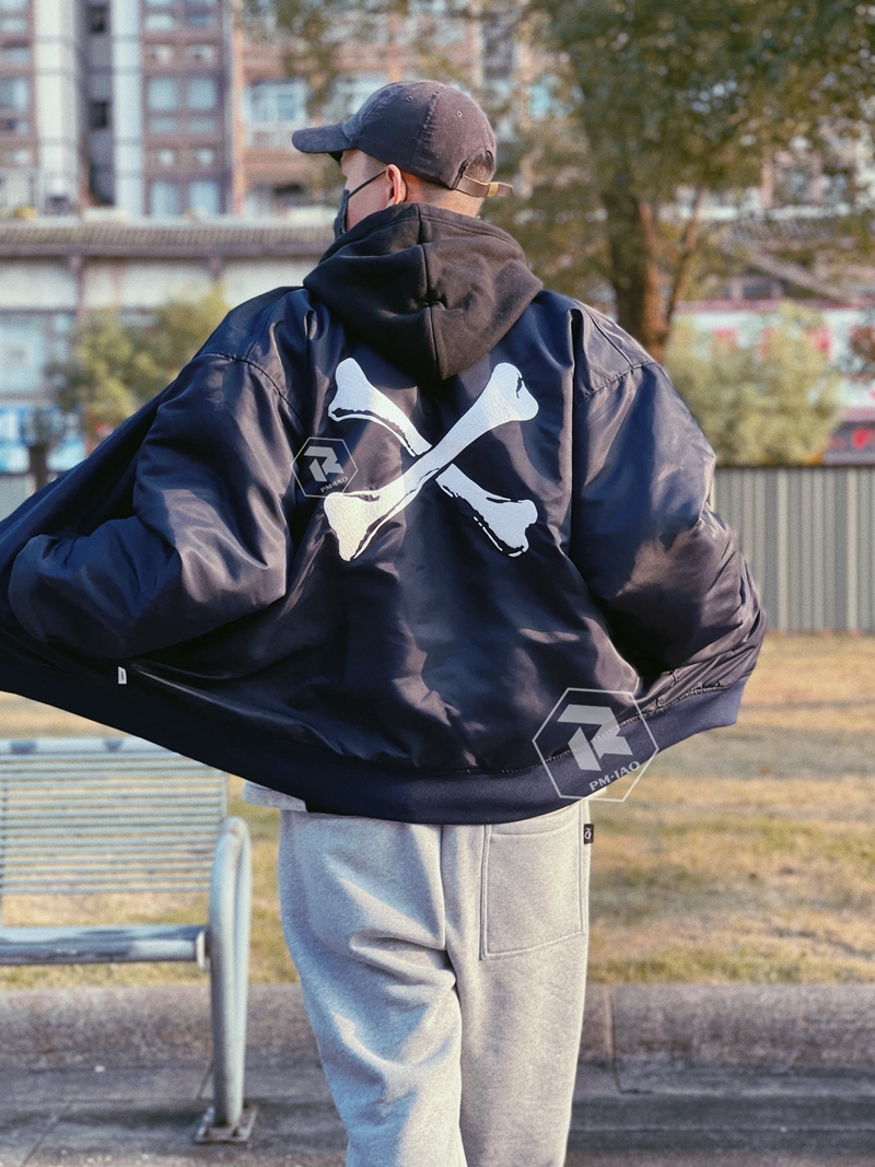 wtaps team jacket ネイビー M クロスボーン 22SS-