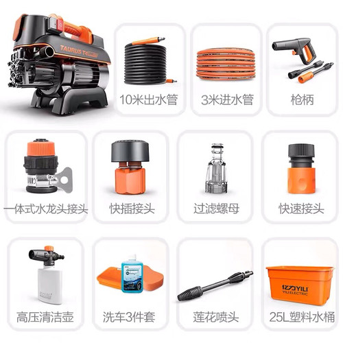 亿力1600W金牛座4420T4 PLUS手提式空调洗车机感应电机高压清洗机 - 图1