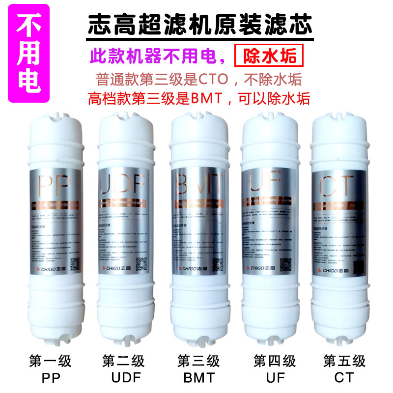 志高净水器W9-P1/P3/P5/P7/反渗透原装滤芯PP棉炭超滤CG-UF3/UF2 - 图2