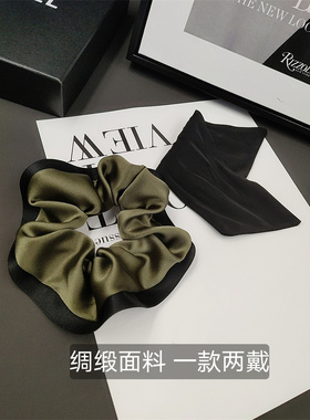 高级感莫兰迪绿色蝴蝶结大肠圈