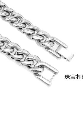 阿如那同款项链六面磨光古巴链