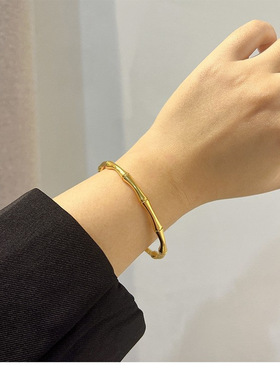 枭起青壤聂九罗迪丽热巴同款手镯竹节开口手环C形机关手环个性男