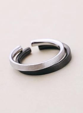 易烊千玺同款戒指纯银开口拉丝