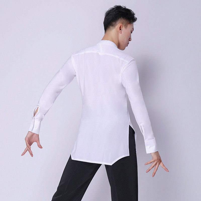 远航舞蹈服装新款2020男士衬衫成人拉丁摩登演出舞服国标练功上衣