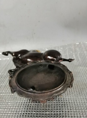 马到成功古玩铜器铜收藏客厅奔马摆件  生肖家居马踏飞燕唐马