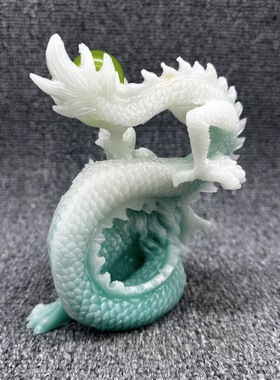 夜光树脂盘龙戏珠生肖龙家居客厅文玩工艺品摆件中国龙工艺品
