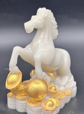 树脂马元宝马工艺品客厅摆件
