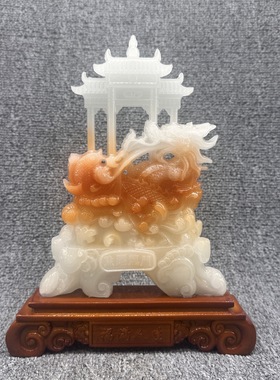 树脂开业新款上市中式跃龙门办公室客厅家居玄关摆件雕刻工艺品