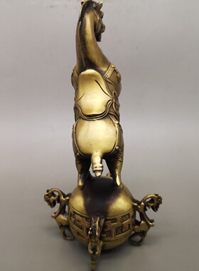 黄铜马 摆件生肖黄铜马工艺品摆设 家居酒柜装饰品摆件