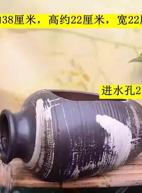 无流水花盆粗陶透气花盆