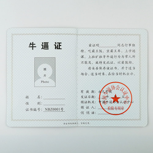 牛逼证 搞笑搞怪创意证书个性送朋友闺蜜爸妈男友老公生日礼物 - 图0