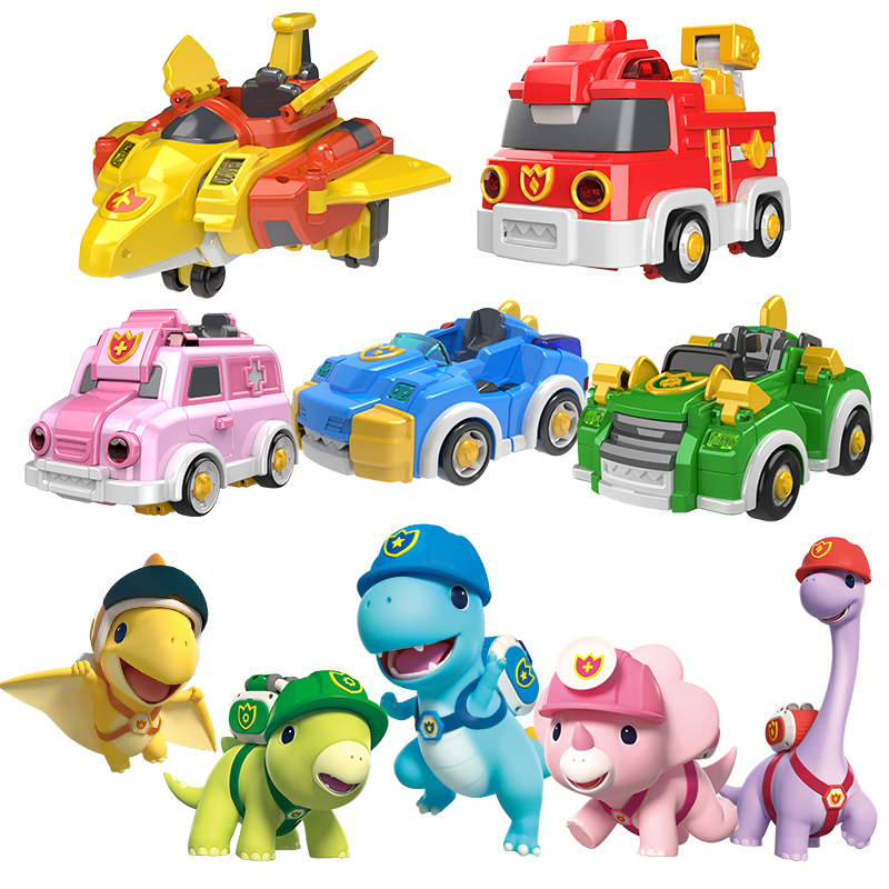 正版龙宝小英雄儿童玩具恐龙巡逻救援车霸王龙变形警车救护车男孩,淘宝优惠券,粉丝福利购,淘宝优惠卷