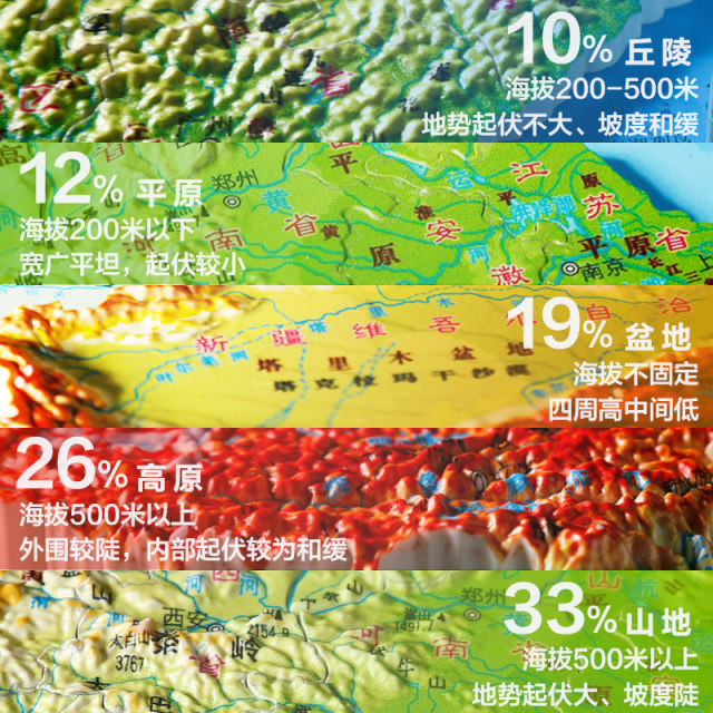 Beidou genuine China map three-dimensional puzzle terrain magnetic three-dimensional 3D special concave and convex AR version for elementary and junior high school students