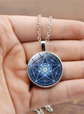 折扣热销配饰 神秘五角星时光宝石项链 欧美流行吊坠项链毛衣链