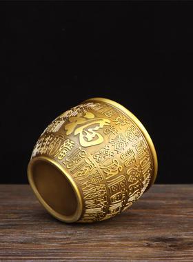 纯铜百福招财进宝福字缸黄铜