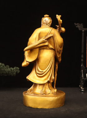 纯黄铜神医华佗医院医师供奉铜像家居饰品药店店铺工艺品桌面摆件