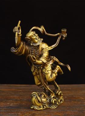 纯铜钟馗魁星点斗神像摆件黄铜