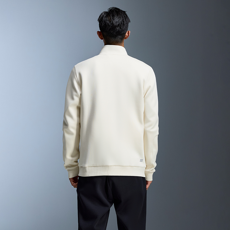 HLA/海澜之家运动sportsday针织开衫25秋冬新立领印花黑色外套男 - 图0