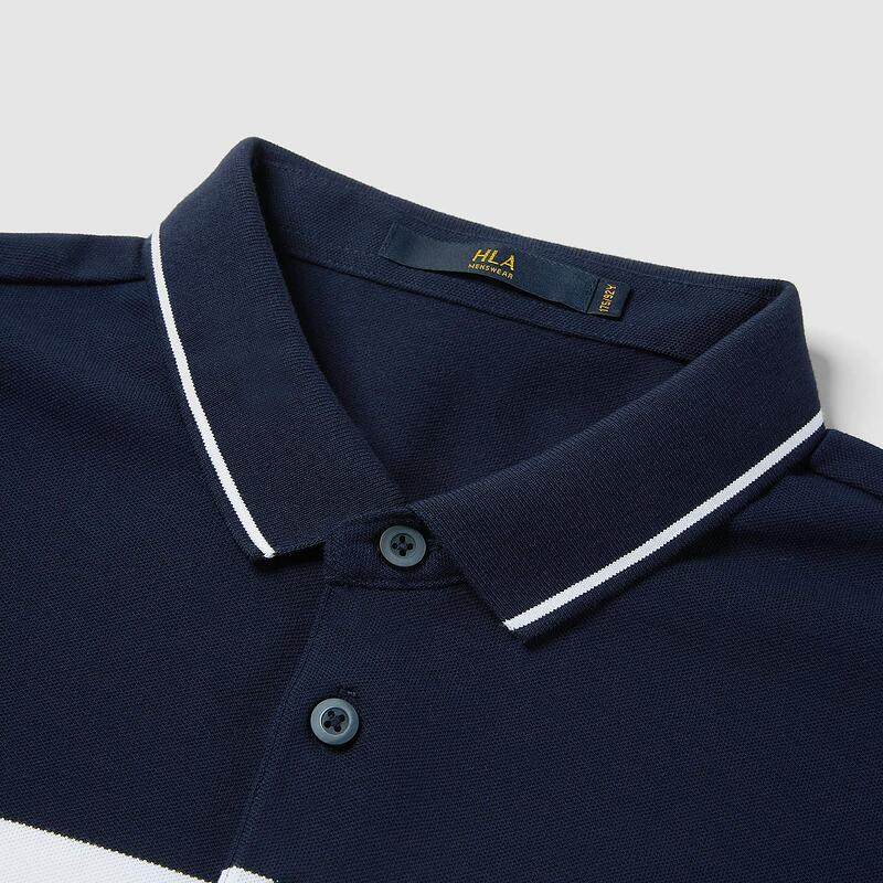 hla /海澜之家撞色条纹长袖polo衫 海澜之家Polo衫