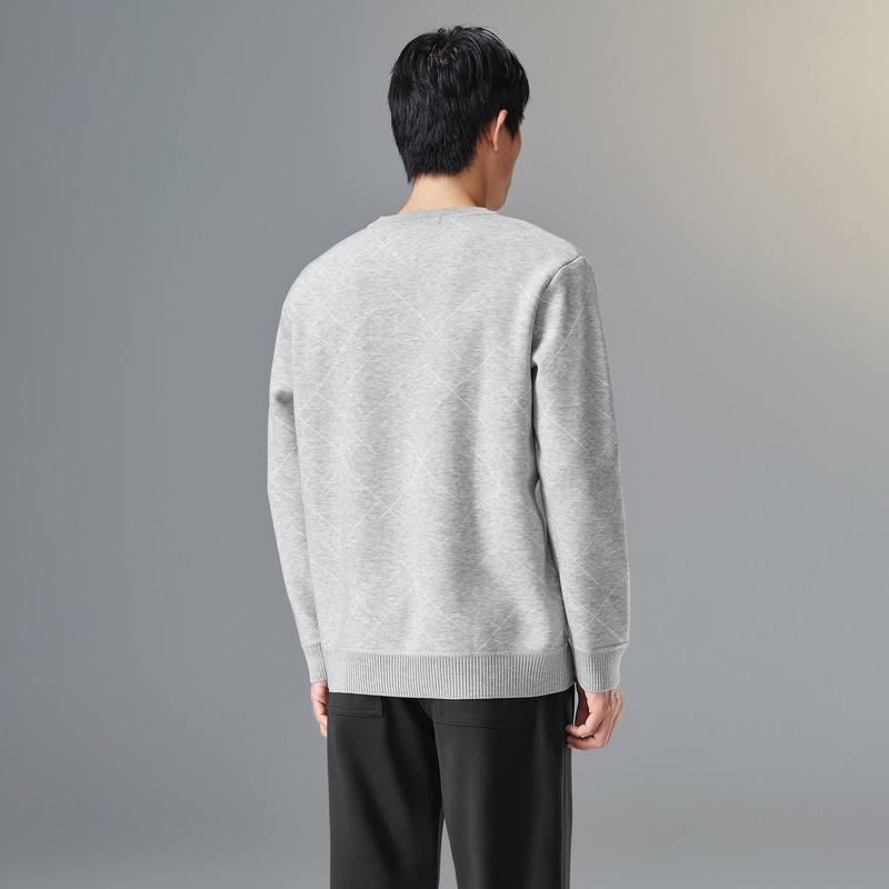 HLA/海澜之家加绒加厚针织衫秋冬满身提花宽松包芯纱保暖毛衣男,淘宝优惠券,粉丝福利购,淘宝优惠卷