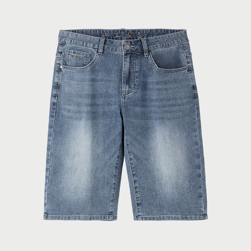 HLA/海澜之家 Джинсовые летние штаны, мужские шорты, с вышивкой, свободный прямой крой