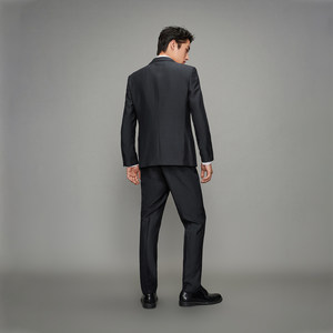 HLA/海澜之家隐格三件套礼服套装男商务隐形弹力松紧腰修身套西男