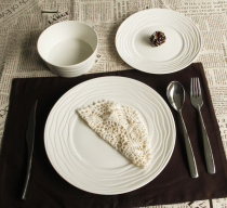 Export Porcelain Foreign Trade Ceramic Cutlery Plate Subcorrugated Steak Tray Western Dining Flat Tray Italian Pasta Tray