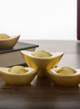 黄铜元宝转转摆件可转动招财进宝家居玄关聚宝盆装饰送礼礼品铜钱