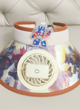 变形金刚亮灯风扇帽圆顶夏季卡通