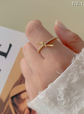 【真金电镀】开口可调节指环 铜细闪小众日系轻奢网红戒指女ins潮