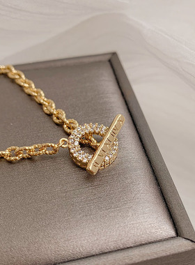 【真金电镀】铜微镶OT扣字母手链女潮网红手环韩版ins小众手饰女