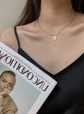 小众钛钢幸运数字7项链新款