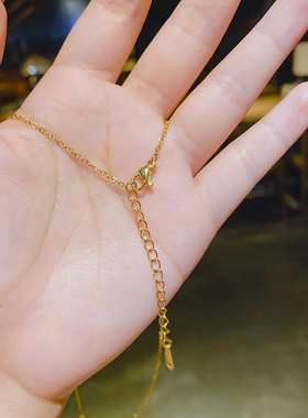 【真金电镀】铜微镶锆石新品冷淡风锁骨链爱心好搭小清新项链女