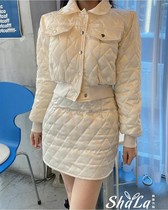 LAURENT Korea East gate 2023 Winter new womens dress Short jacket Short skirt Fashion suit