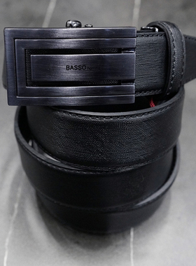BASSO男士牛皮腰带皮带